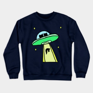 cat alien abduction Crewneck Sweatshirt